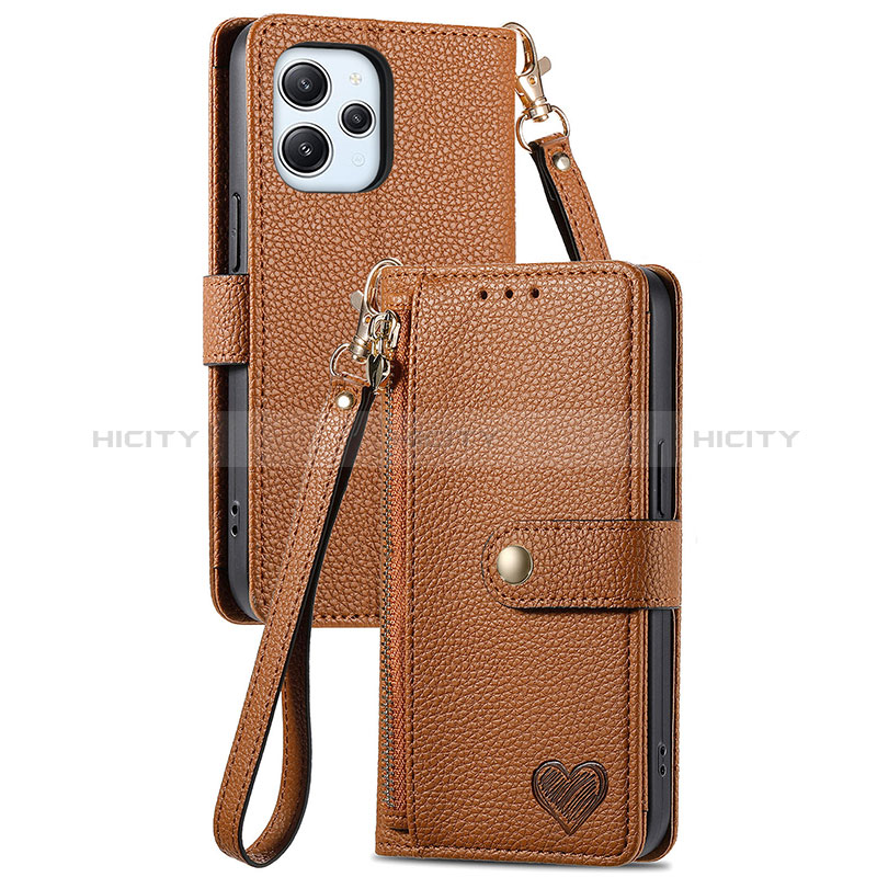 Handytasche Stand Schutzhülle Flip Leder Hülle S15D für Xiaomi Redmi 12 4G Braun