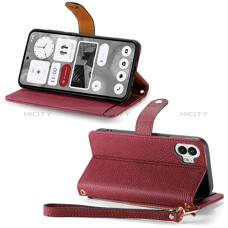 Handytasche Stand Schutzhülle Flip Leder Hülle S16D für Nothing Phone 2 groß