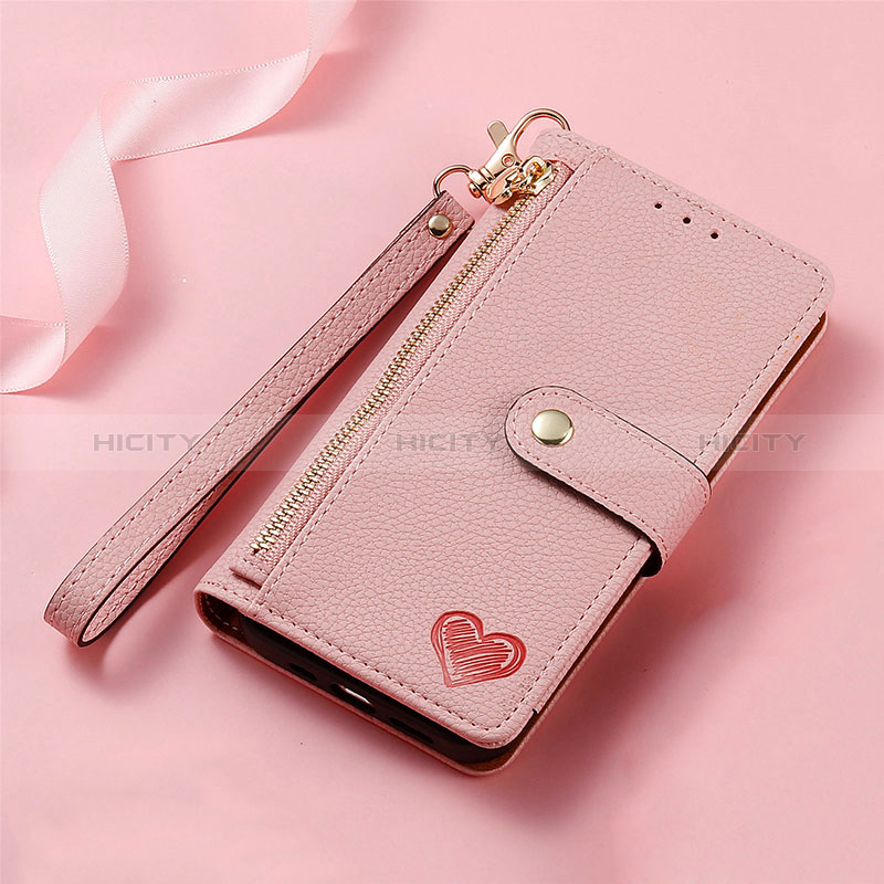 Handytasche Stand Schutzhülle Flip Leder Hülle S16D für Samsung Galaxy S23 Ultra 5G Rosa Plus