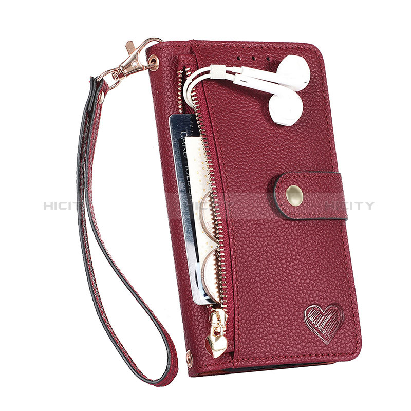 Handytasche Stand Schutzhülle Flip Leder Hülle S16D für Sony Xperia 1 V Rot