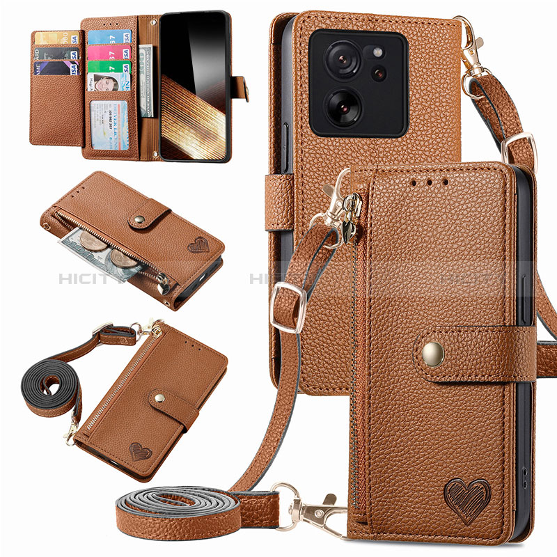 Handytasche Stand Schutzhülle Flip Leder Hülle S16D für Xiaomi Mi 13T 5G Braun Plus