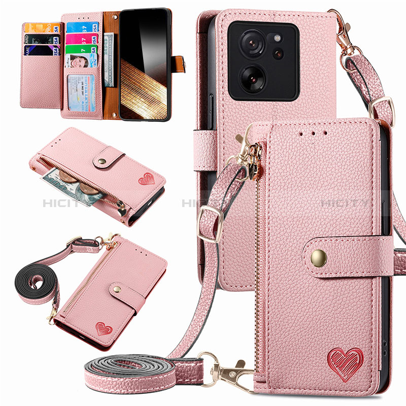 Handytasche Stand Schutzhülle Flip Leder Hülle S16D für Xiaomi Mi 13T 5G Rosa