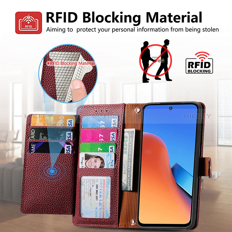 Handytasche Stand Schutzhülle Flip Leder Hülle S16D für Xiaomi Redmi 12 4G