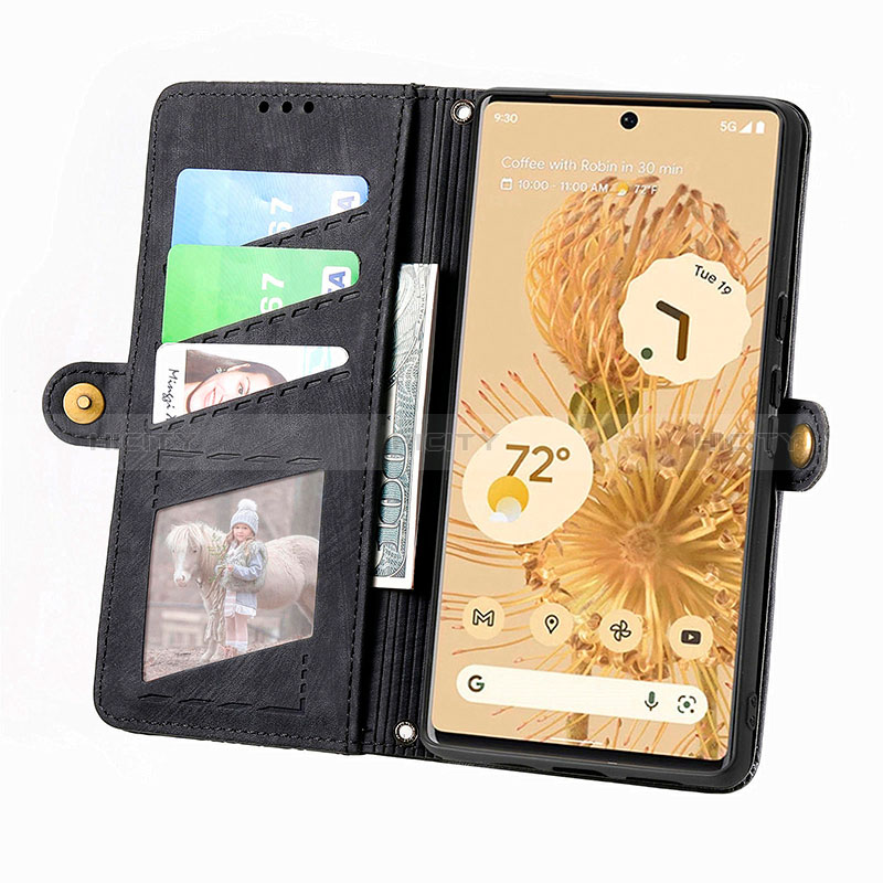 Handytasche Stand Schutzhülle Flip Leder Hülle S17D für Google Pixel 6 Pro 5G groß