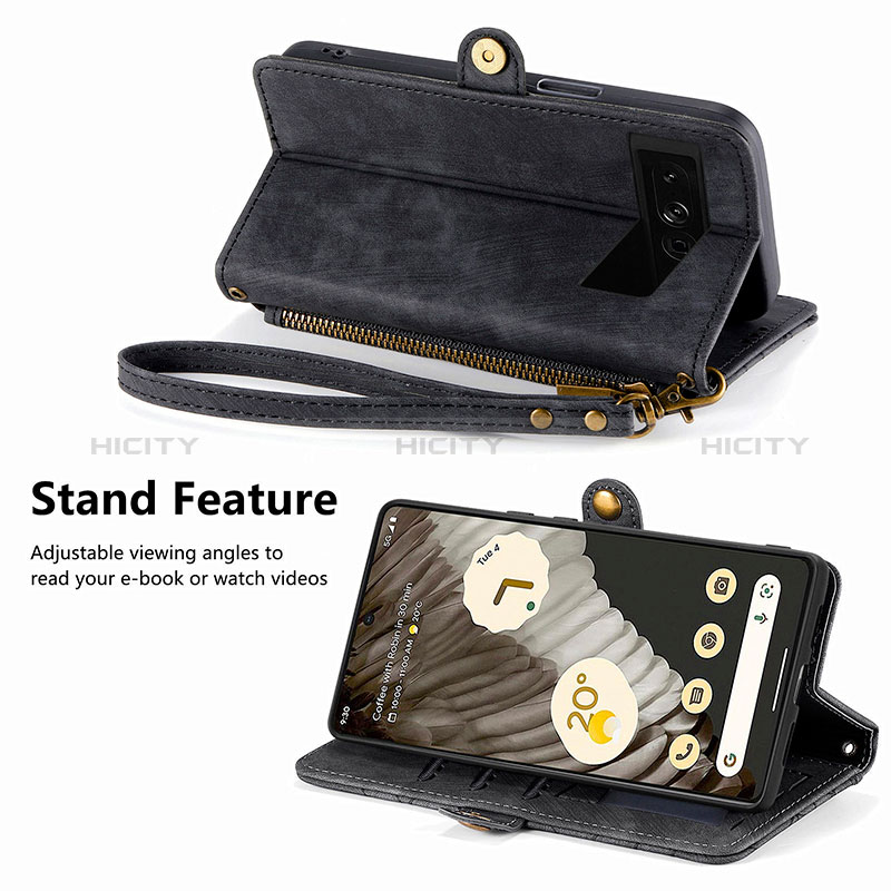 Handytasche Stand Schutzhülle Flip Leder Hülle S17D für Google Pixel 7 Pro 5G