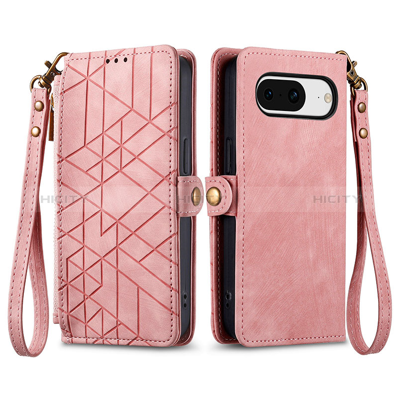 Handytasche Stand Schutzhülle Flip Leder Hülle S17D für Google Pixel 8 5G Rosa