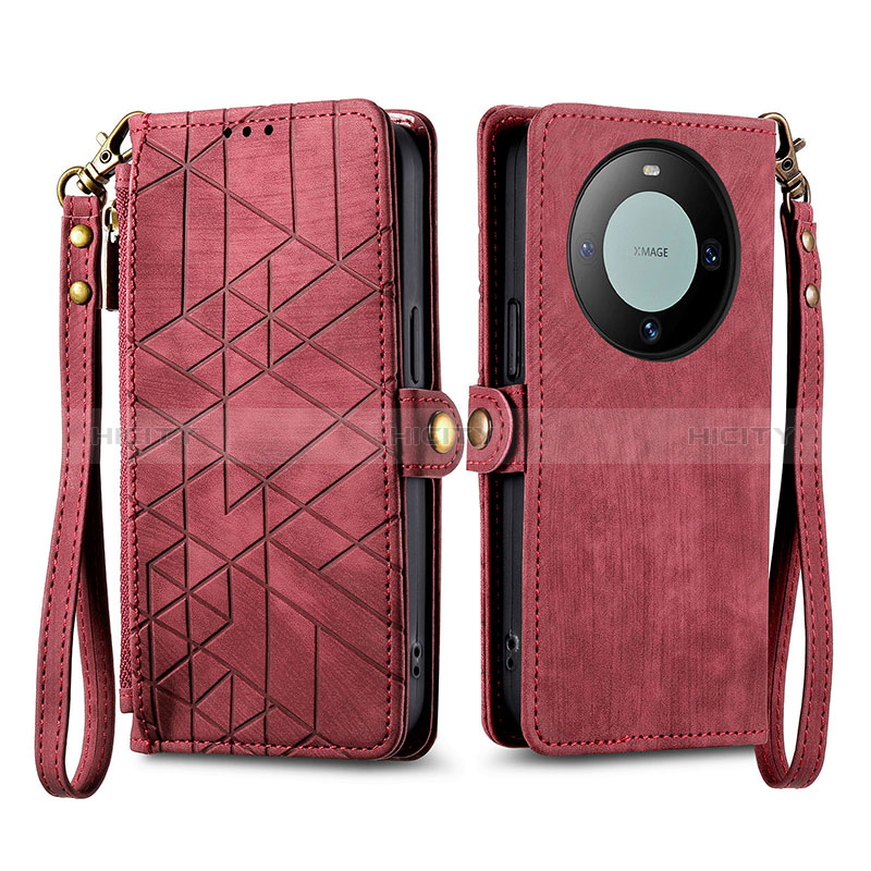 Handytasche Stand Schutzhülle Flip Leder Hülle S17D für Huawei Mate 60 Pro Rot