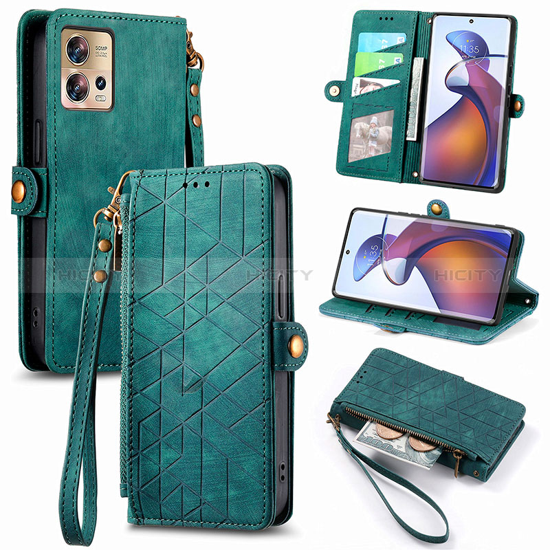 Handytasche Stand Schutzhülle Flip Leder Hülle S17D für Motorola Moto Edge 30 Fusion 5G groß