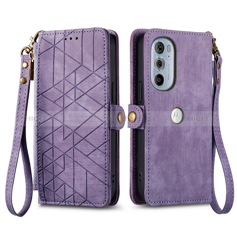 Handytasche Stand Schutzhülle Flip Leder Hülle S17D für Motorola Moto Edge Plus (2022) 5G Violett