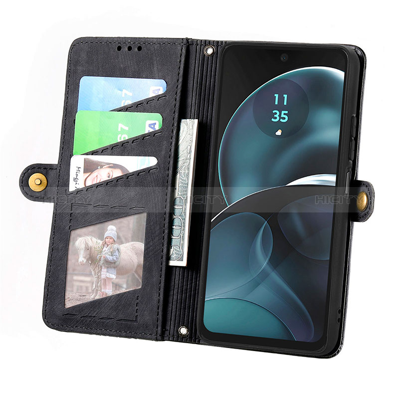 Handytasche Stand Schutzhülle Flip Leder Hülle S17D für Motorola Moto G14 groß