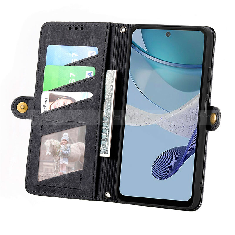 Handytasche Stand Schutzhülle Flip Leder Hülle S17D für Motorola Moto G53j 5G groß