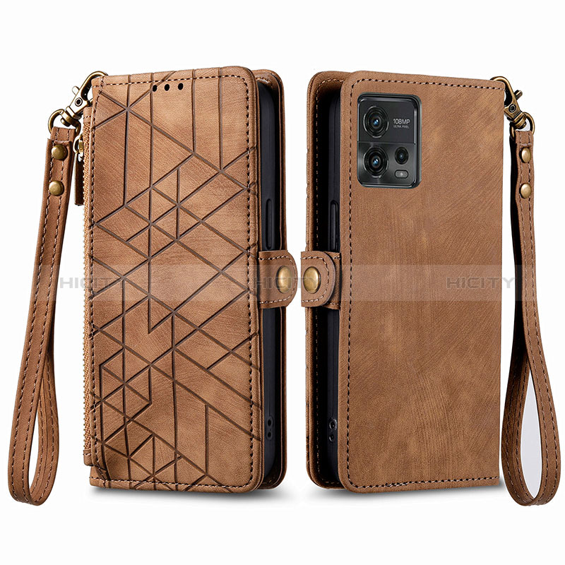 Handytasche Stand Schutzhülle Flip Leder Hülle S17D für Motorola Moto G72