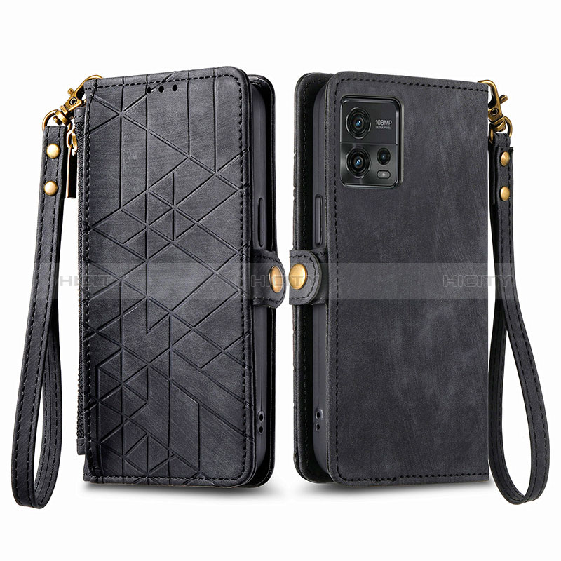 Handytasche Stand Schutzhülle Flip Leder Hülle S17D für Motorola Moto G72