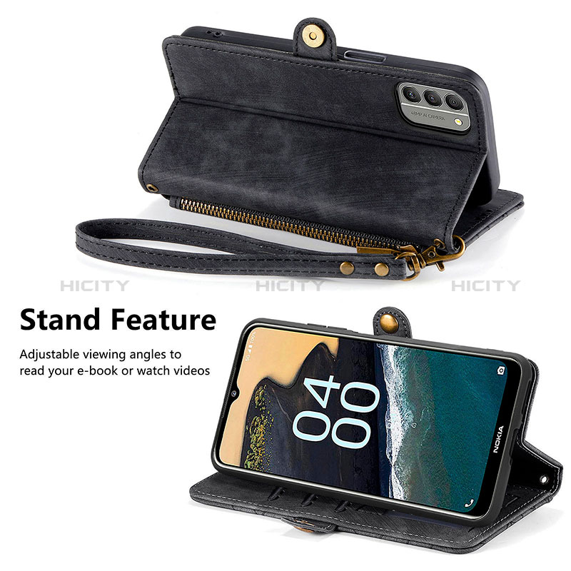 Handytasche Stand Schutzhülle Flip Leder Hülle S17D für Nokia G400 5G groß