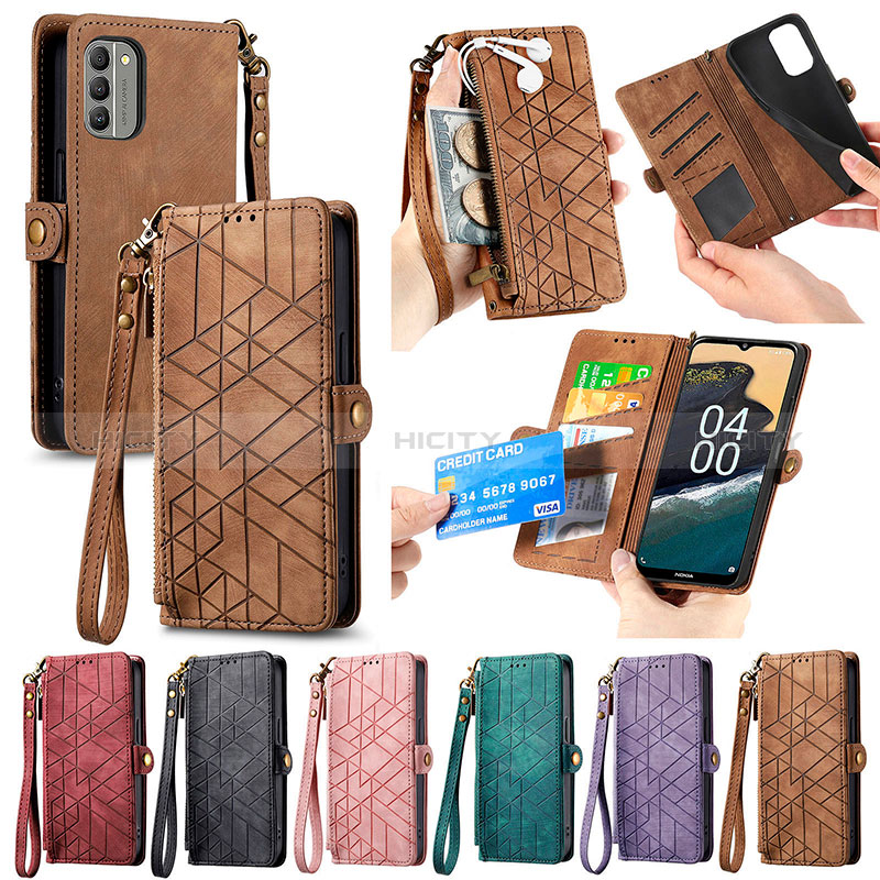 Handytasche Stand Schutzhülle Flip Leder Hülle S17D für Nokia G400 5G groß