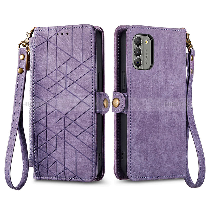 Handytasche Stand Schutzhülle Flip Leder Hülle S17D für Nokia G400 5G Violett Plus