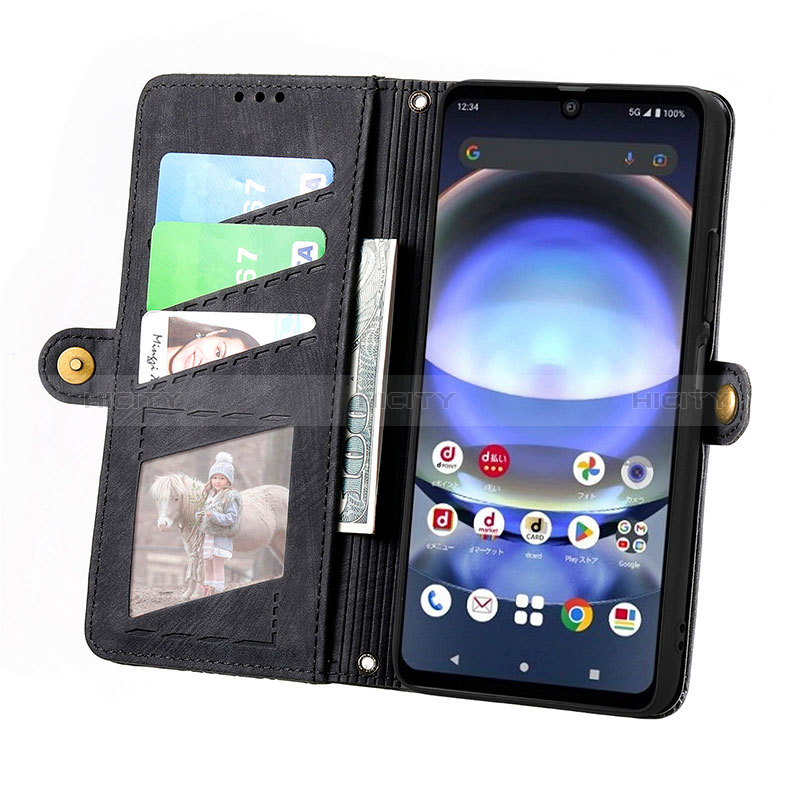 Handytasche Stand Schutzhülle Flip Leder Hülle S17D für Sharp Aquos R8s groß