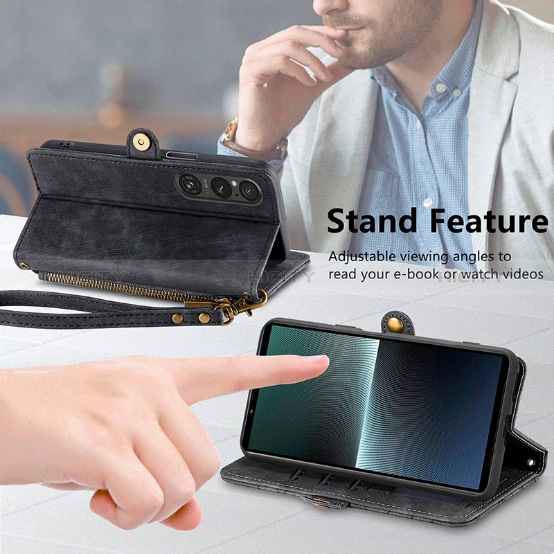 Handytasche Stand Schutzhülle Flip Leder Hülle S17D für Sony Xperia 1 V