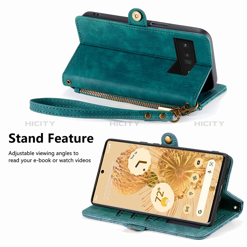 Handytasche Stand Schutzhülle Flip Leder Hülle S18D für Google Pixel 6 5G