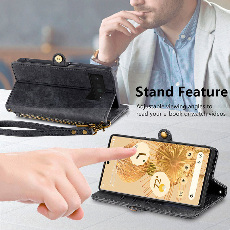 Handytasche Stand Schutzhülle Flip Leder Hülle S18D für Google Pixel 6 5G