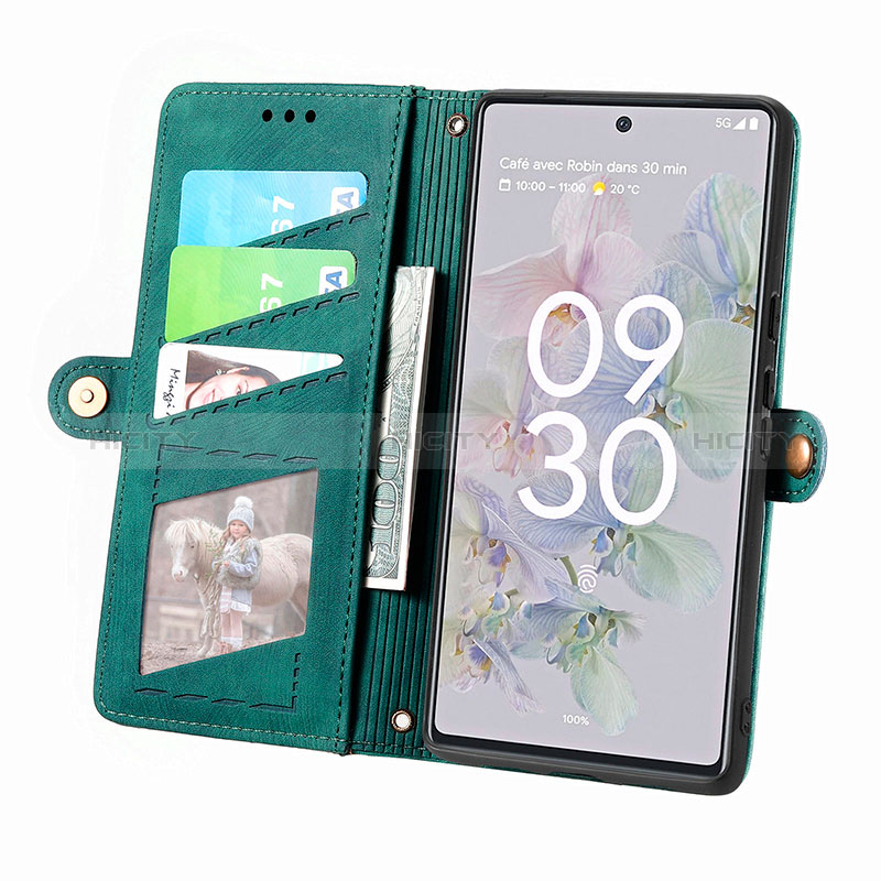 Handytasche Stand Schutzhülle Flip Leder Hülle S18D für Google Pixel 6a 5G groß