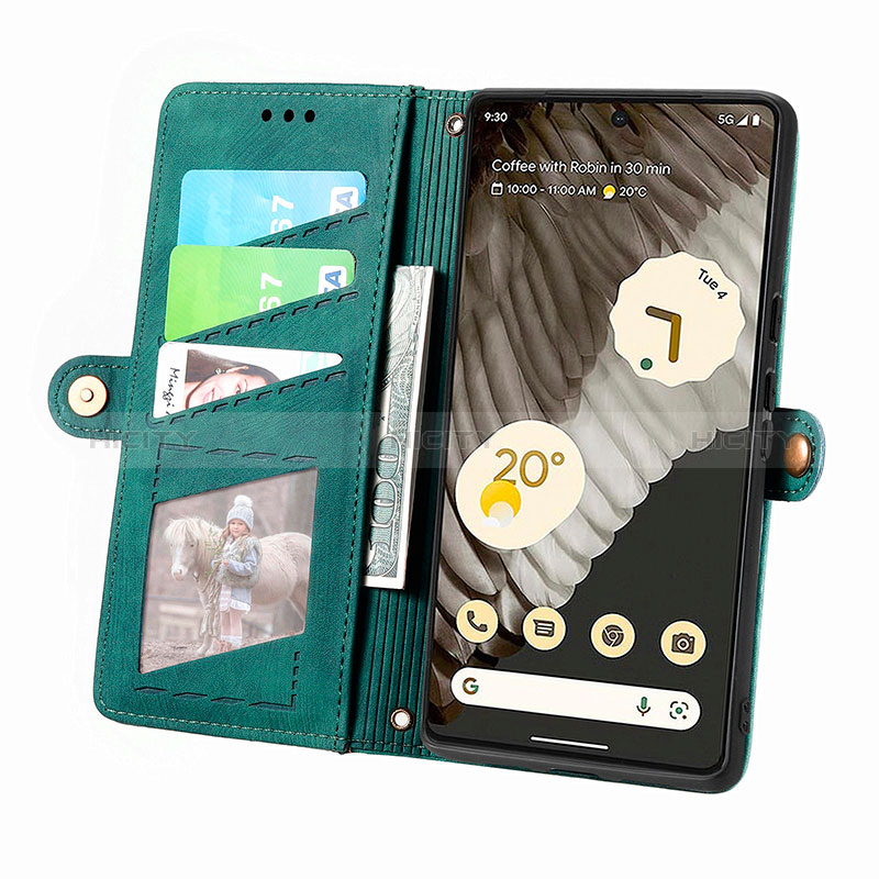 Handytasche Stand Schutzhülle Flip Leder Hülle S18D für Google Pixel 7 Pro 5G groß