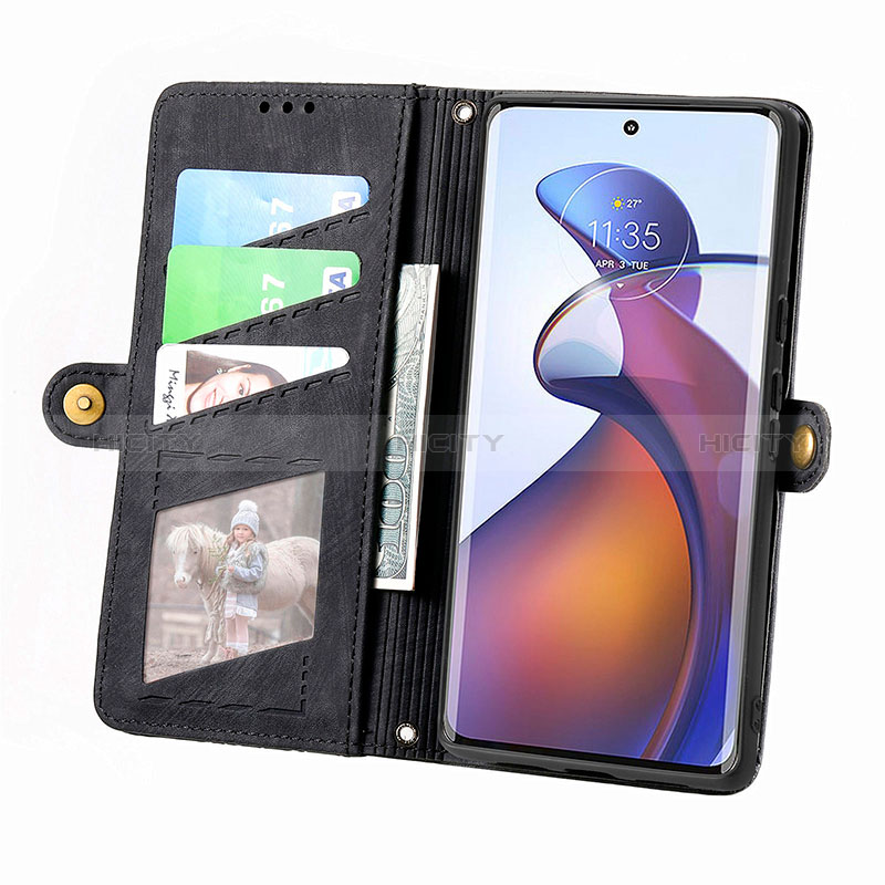 Handytasche Stand Schutzhülle Flip Leder Hülle S18D für Motorola Moto Edge 30 Fusion 5G groß