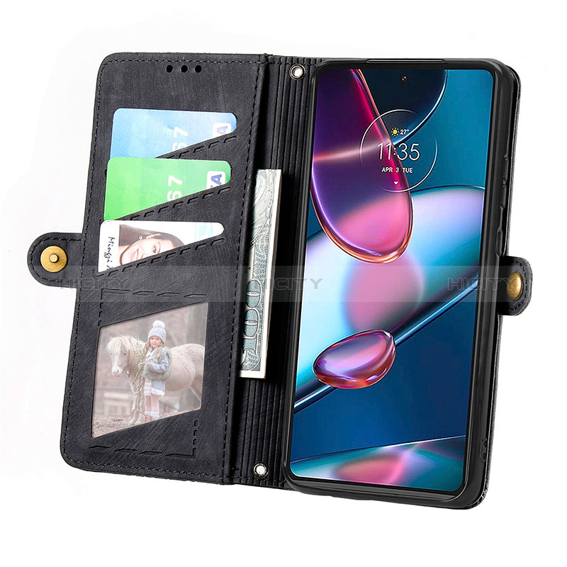 Handytasche Stand Schutzhülle Flip Leder Hülle S18D für Motorola Moto Edge Plus (2022) 5G groß