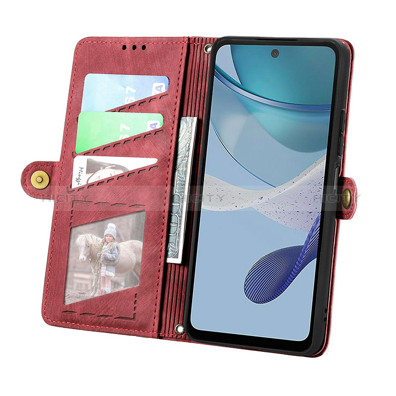 Handytasche Stand Schutzhülle Flip Leder Hülle S18D für Motorola Moto G53 5G groß