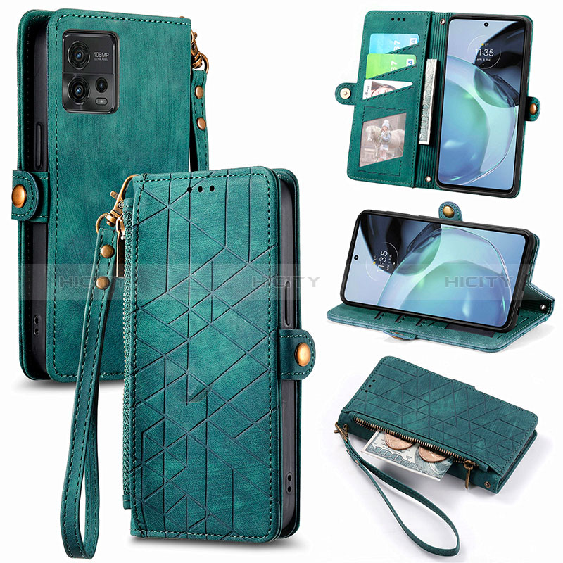 Handytasche Stand Schutzhülle Flip Leder Hülle S18D für Motorola Moto G72