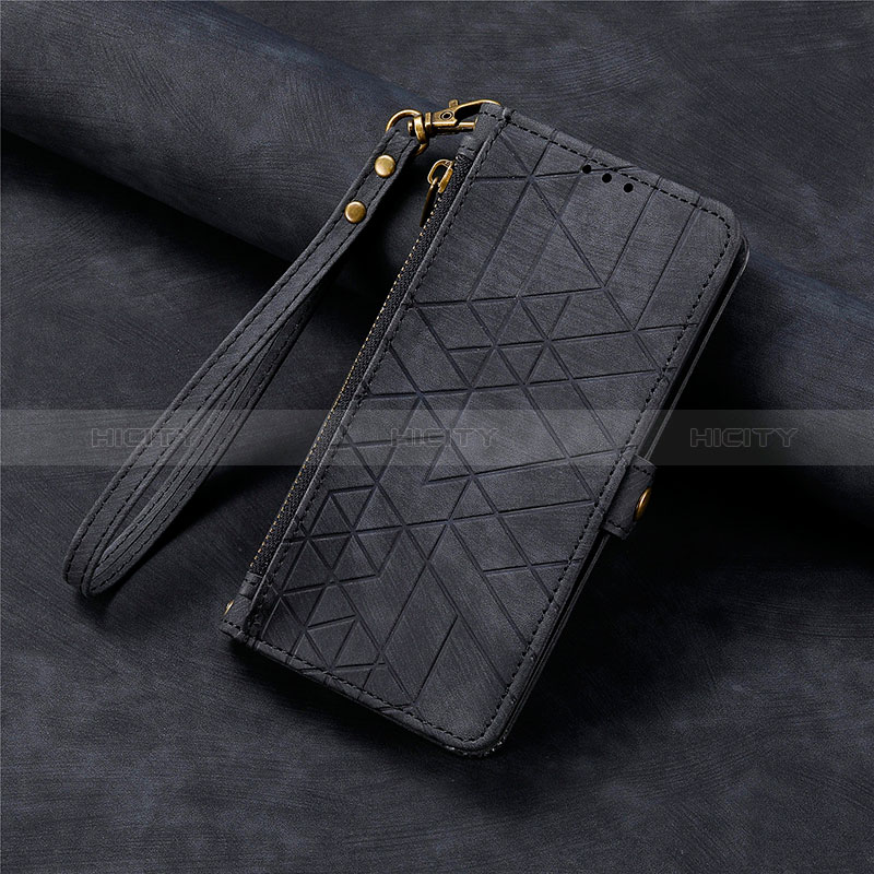 Handytasche Stand Schutzhülle Flip Leder Hülle S18D für Motorola Moto G72 Schwarz