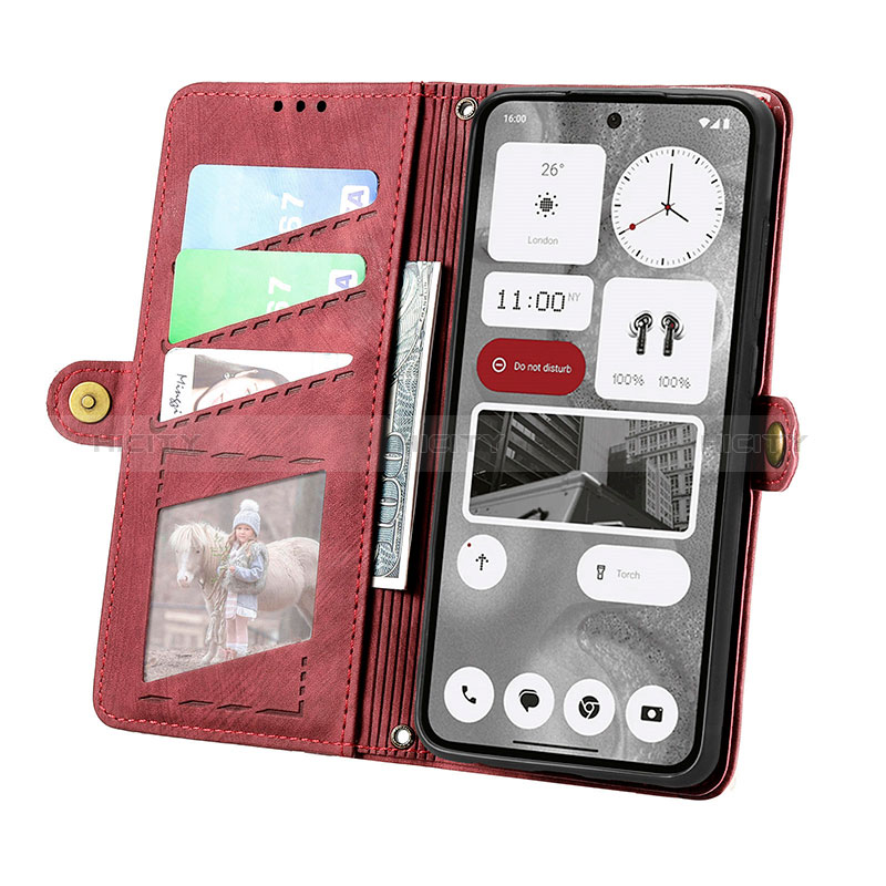 Handytasche Stand Schutzhülle Flip Leder Hülle S18D für Nothing Phone 2 groß