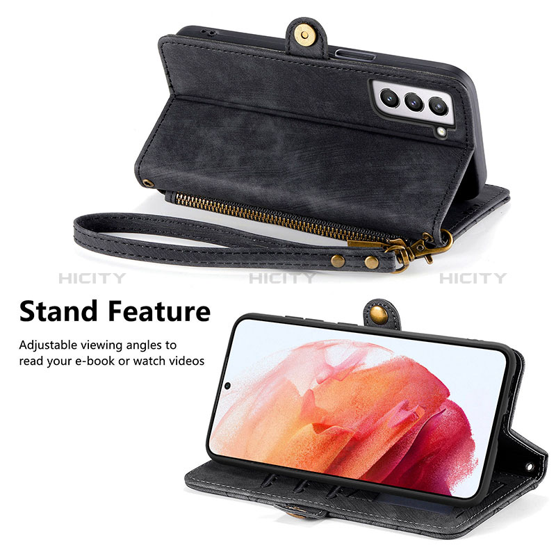 Handytasche Stand Schutzhülle Flip Leder Hülle S18D für Samsung Galaxy S21 FE 5G groß