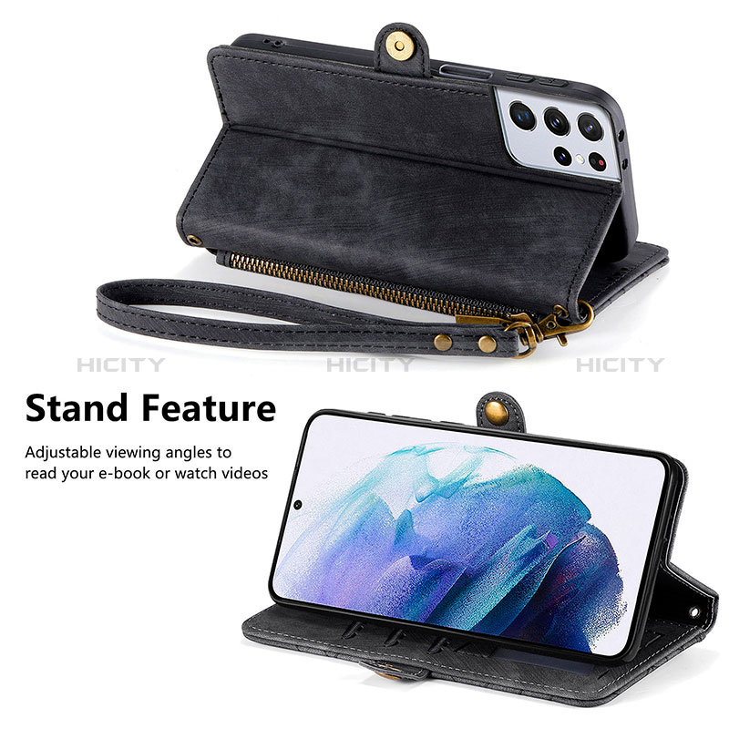 Handytasche Stand Schutzhülle Flip Leder Hülle S18D für Samsung Galaxy S22 Ultra 5G