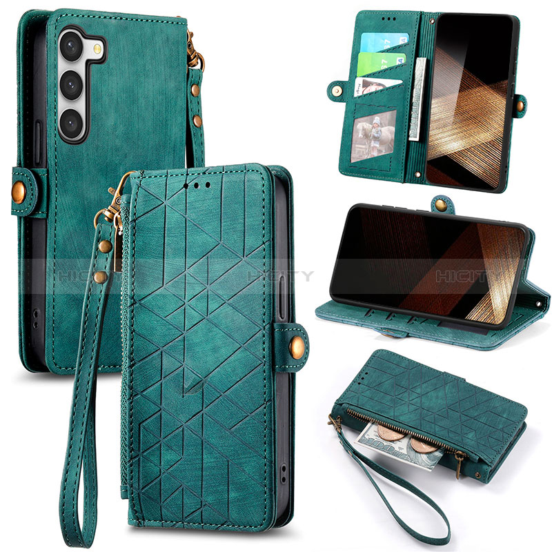 Handytasche Stand Schutzhülle Flip Leder Hülle S18D für Samsung Galaxy S24 Plus 5G groß