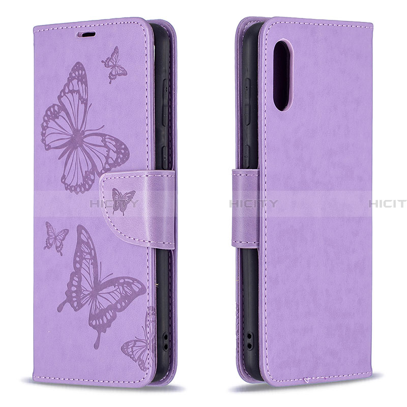 Handytasche Stand Schutzhülle Flip Leder Hülle Schmetterling B01F für Samsung Galaxy A02 groß