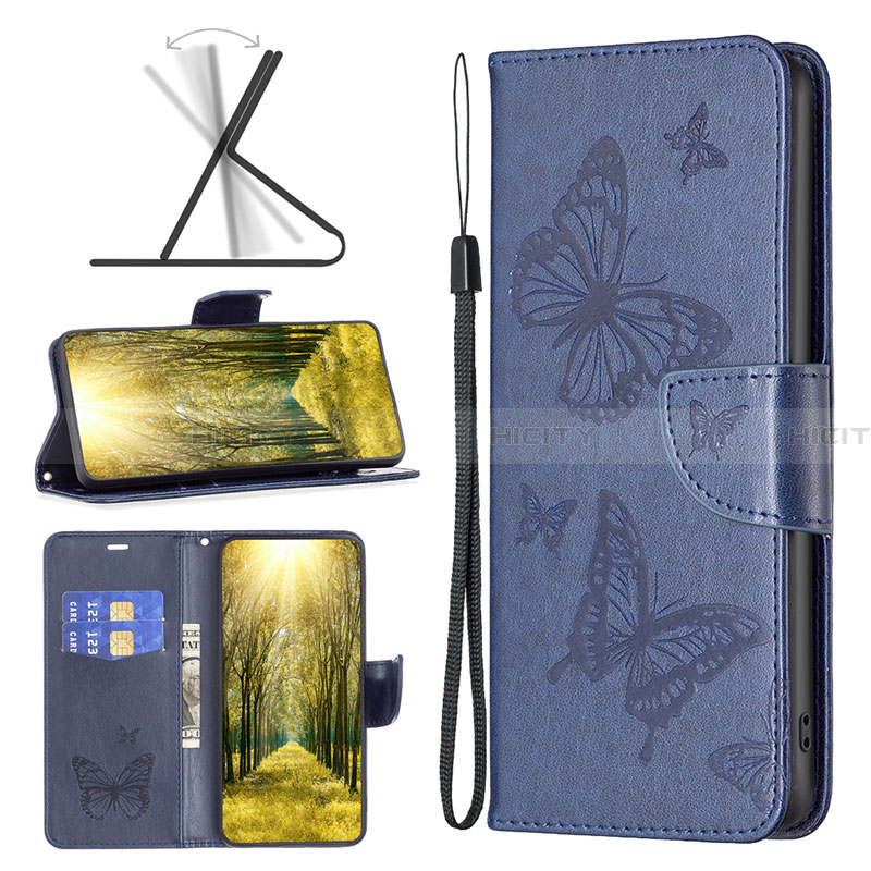 Handytasche Stand Schutzhülle Flip Leder Hülle Schmetterling B01F für Samsung Galaxy A04 4G groß