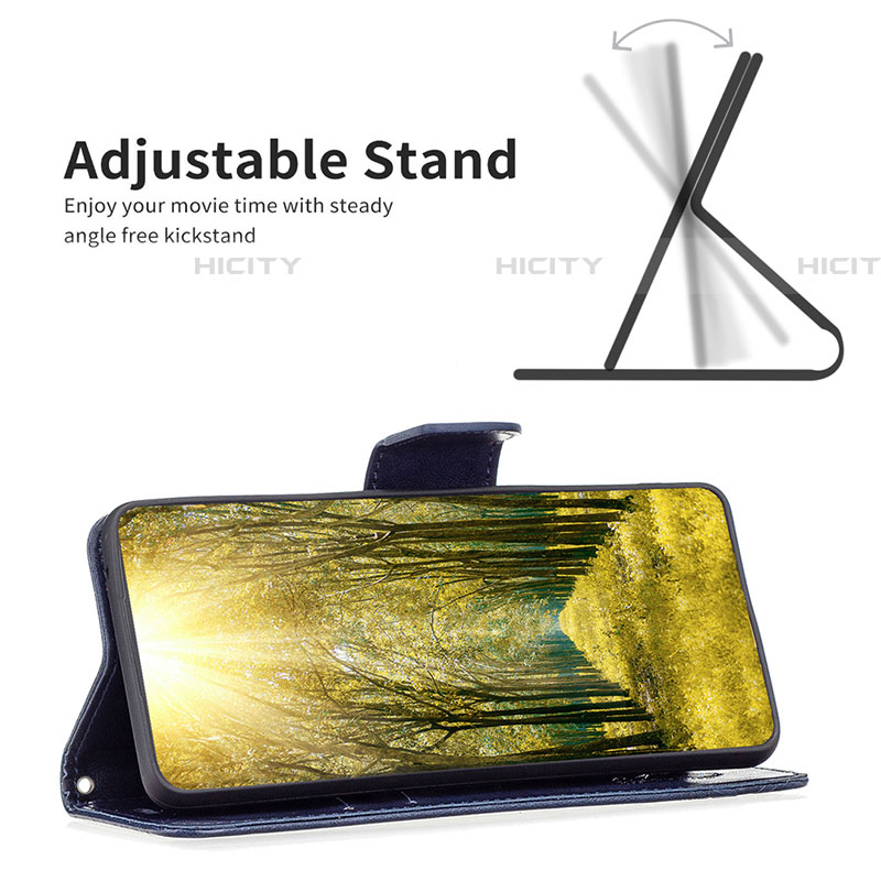 Handytasche Stand Schutzhülle Flip Leder Hülle Schmetterling B01F für Samsung Galaxy A04E groß