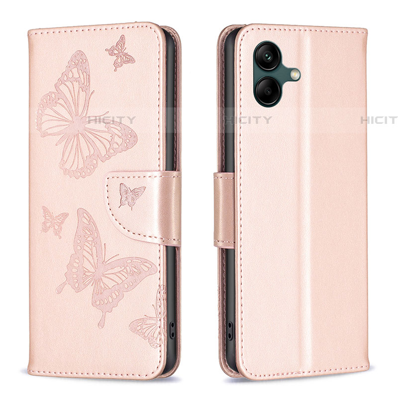 Handytasche Stand Schutzhülle Flip Leder Hülle Schmetterling B01F für Samsung Galaxy A04E groß