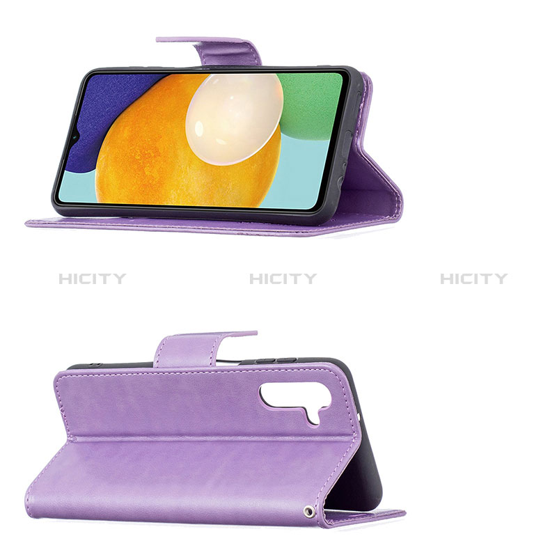 Handytasche Stand Schutzhülle Flip Leder Hülle Schmetterling B01F für Samsung Galaxy A04s