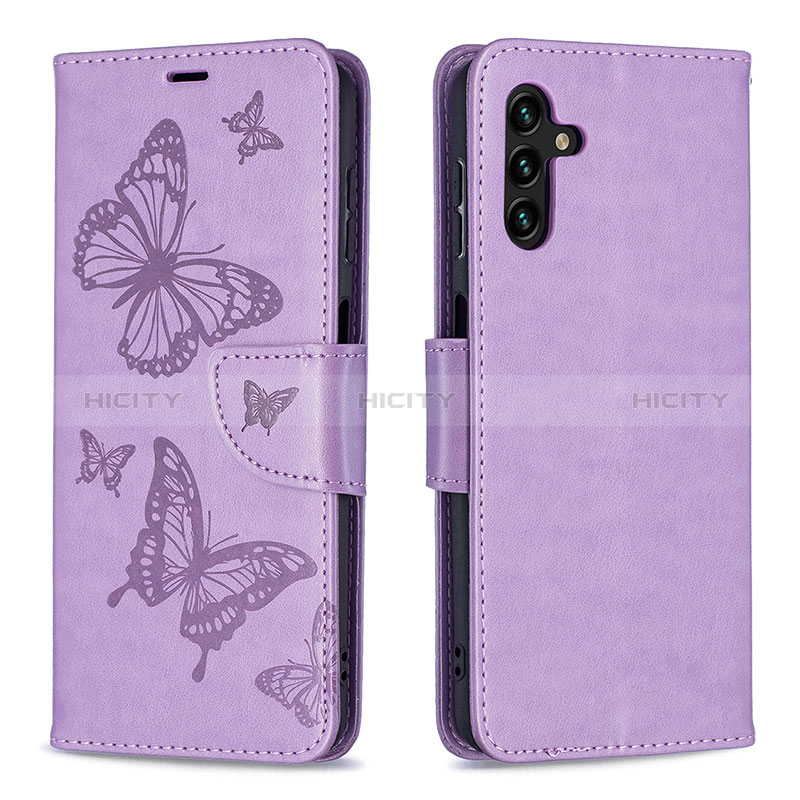 Handytasche Stand Schutzhülle Flip Leder Hülle Schmetterling B01F für Samsung Galaxy A04s