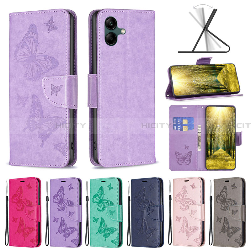 Handytasche Stand Schutzhülle Flip Leder Hülle Schmetterling B01F für Samsung Galaxy A05