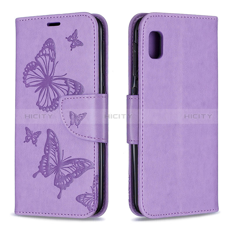 Handytasche Stand Schutzhülle Flip Leder Hülle Schmetterling B01F für Samsung Galaxy A10e