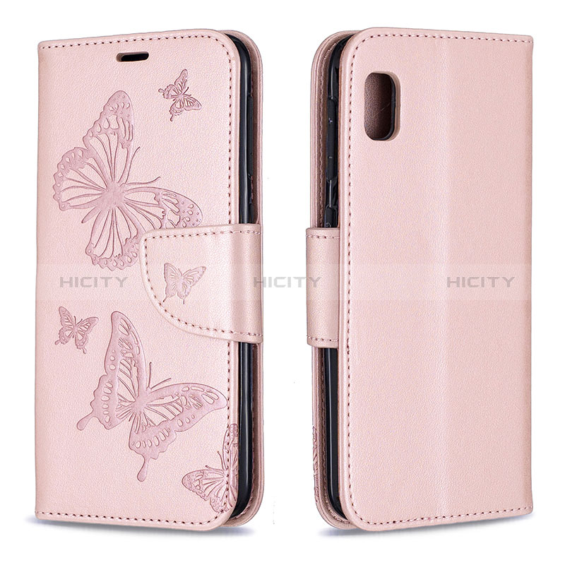 Handytasche Stand Schutzhülle Flip Leder Hülle Schmetterling B01F für Samsung Galaxy A10e groß