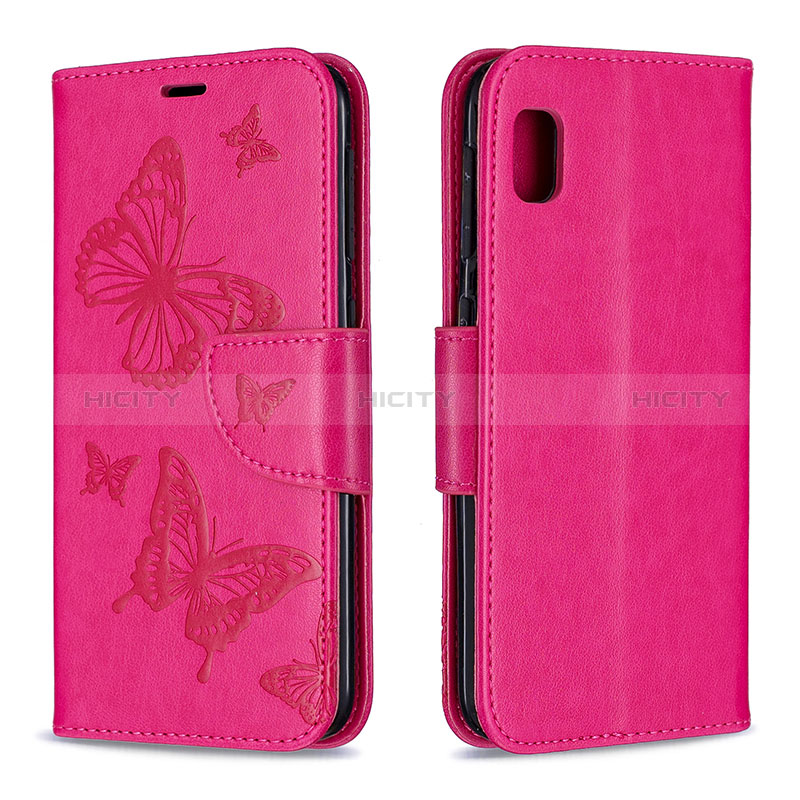 Handytasche Stand Schutzhülle Flip Leder Hülle Schmetterling B01F für Samsung Galaxy A10e