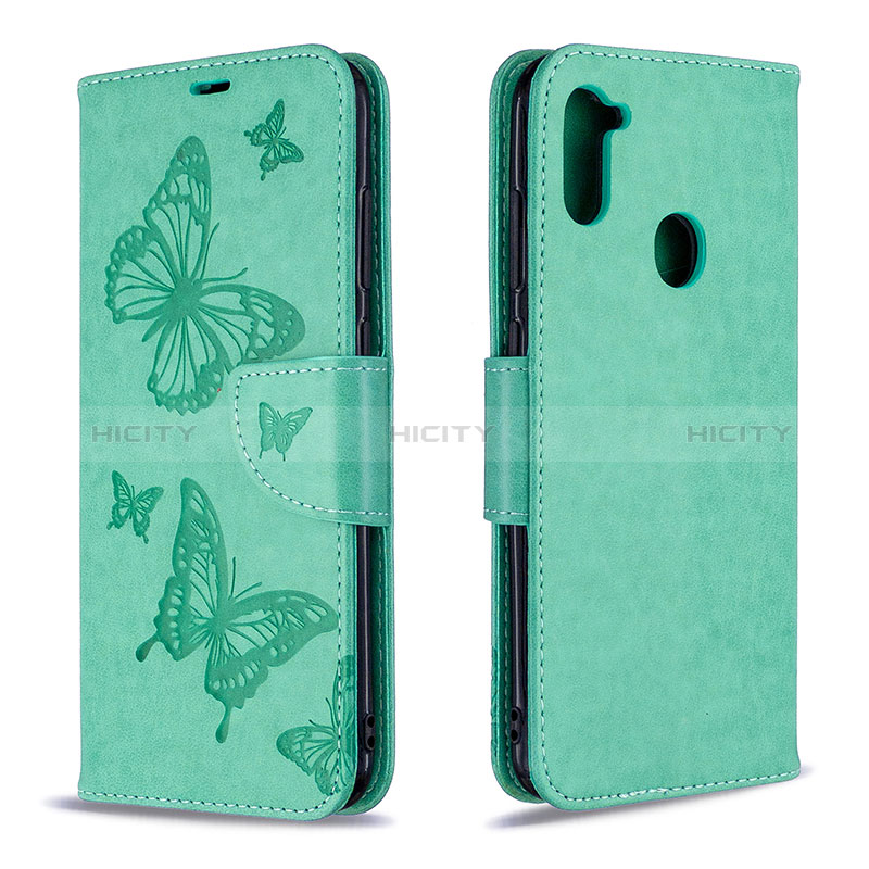 Handytasche Stand Schutzhülle Flip Leder Hülle Schmetterling B01F für Samsung Galaxy A11