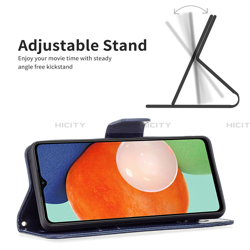 Handytasche Stand Schutzhülle Flip Leder Hülle Schmetterling B01F für Samsung Galaxy A13 4G groß