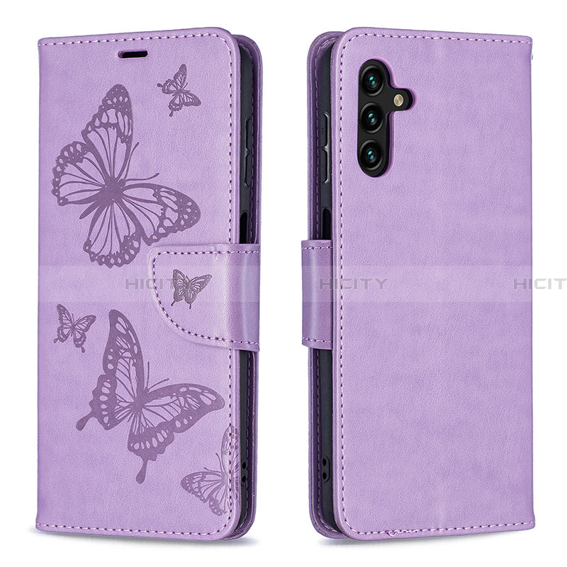 Handytasche Stand Schutzhülle Flip Leder Hülle Schmetterling B01F für Samsung Galaxy A13 5G