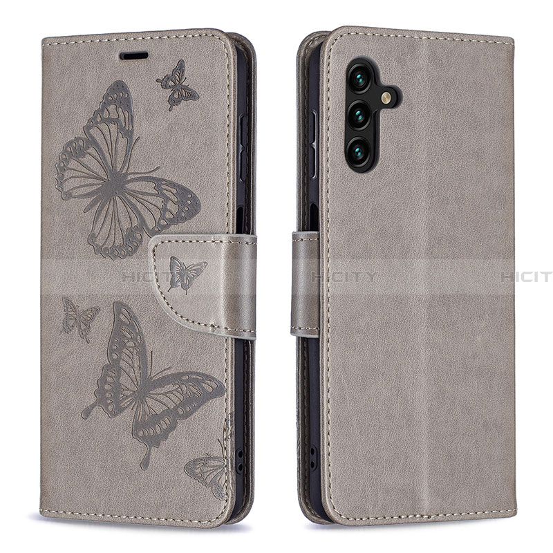 Handytasche Stand Schutzhülle Flip Leder Hülle Schmetterling B01F für Samsung Galaxy A13 5G groß