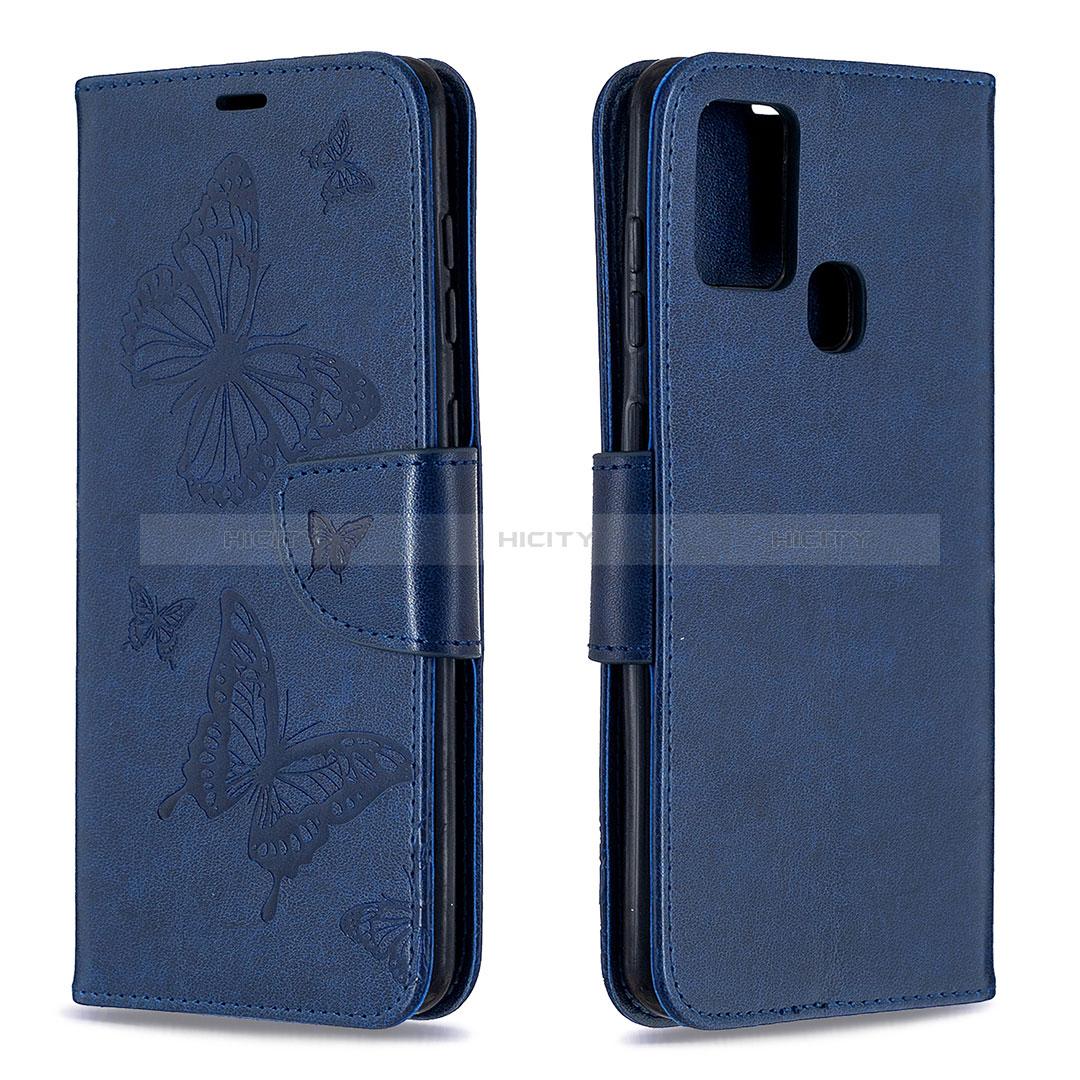 Handytasche Stand Schutzhülle Flip Leder Hülle Schmetterling B01F für Samsung Galaxy A21s